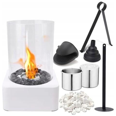 Biocamino Autoportante Focolare Da Tavolo Senza Fumo Per La Casa Bianco - Foto 1