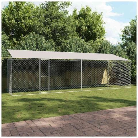 Gabbia per cani Argento 800 x 200 x 256 cm Acciaio zincato - Foto 2