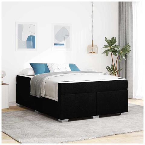 Struttura del letto Nero 140 x 200 cm Tessuto - Foto 2