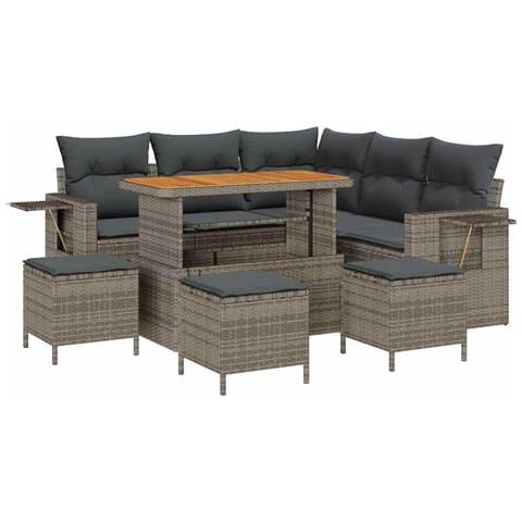 Set Divano da Giardino 9 pcs Grigio 110 x 55 x 71 cm - Foto 1