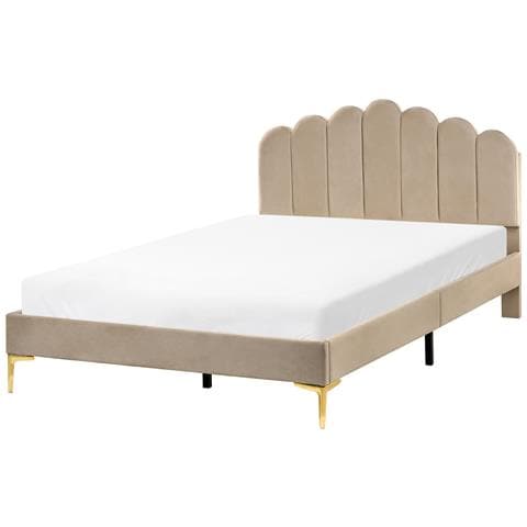 Letto Velluto Sauvian 140 X 200 Cm Tortora - Foto 2