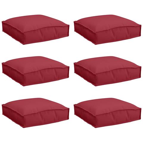 Cuscino per seduta pallet 6 pcs Rosso Vino 40 x 40 x 8 cm - Foto 1