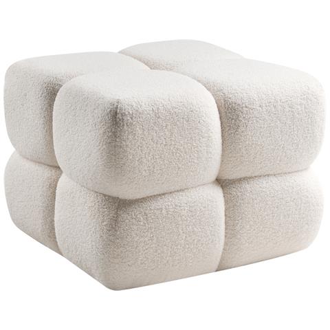 Pouf Caliente Bouclé Bianco Sporco - Foto 2