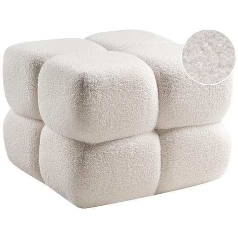 Pouf Caliente Bouclé Bianco Sporco - Foto 8