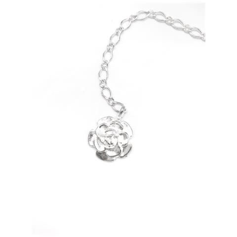 Cintura A Catena In Argento Con Pendenti A Forma Di Rosa - Foto 2