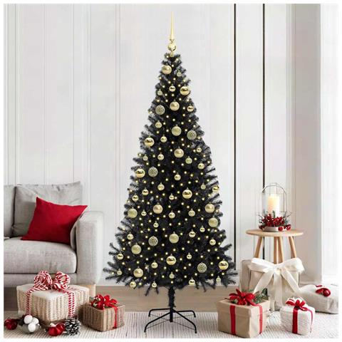 Albero di Natale con 300 LED con supporto Nero 210 cm PVC - Foto 2