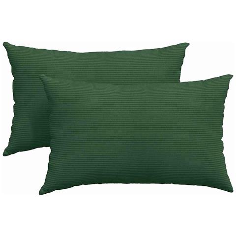 Cuscini da Divano 2 pcs Verde Scuro 50 x 30 cm Tessuto in Cords - Foto 1
