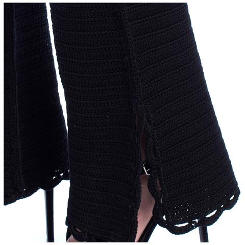 Kwpa00024 Pantaloni A Zampa In Maglia Traforata Da Donna - Foto 2