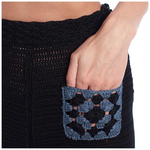 Kwpa00024 Pantaloni A Zampa In Maglia Traforata Da Donna - Foto 6