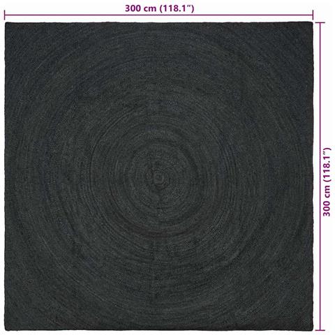 Tappeti per area Quadrato Grigio scuro 300 x 300 cm Juta - Foto 9