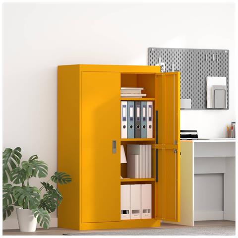 Armadio Giallo senape 80 x 40 x 140 cm Acciaio - Foto 2