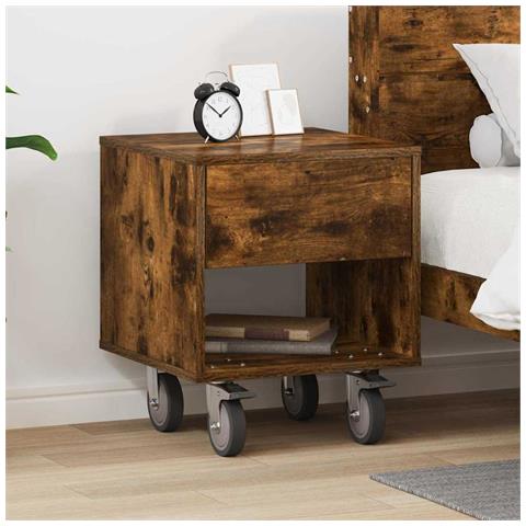 Comodino Rovere fumé 40,5 x 40 x 48 cm Legno multistrato - Foto 2