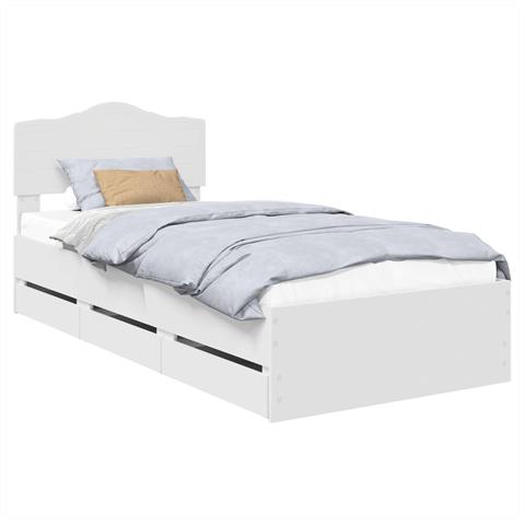 Struttura del letto Bianco 90 x 190 cm Legno Ingegnerizzato - Foto 1