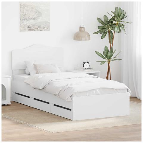 Struttura del letto Bianco 90 x 190 cm Legno Ingegnerizzato - Foto 2