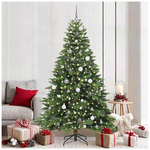 Albero di Natale artificiale con 300 LED Verde 210 cm PE e PVC - Foto 2