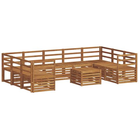 Set divani 10 pcs Naturale Legno di Acacia Massello - Foto 1