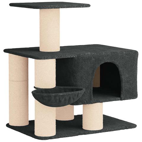 Albero per gatti con pali per graffiare in sisal Grigio Scuro - Foto 1