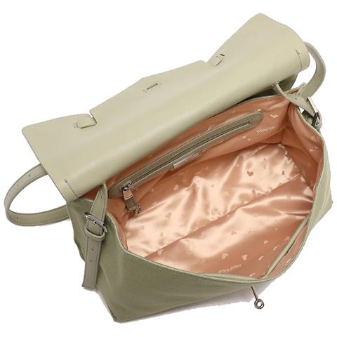 BORSA A SPALLA CON PATTA E CANVAS VERDE - Foto 2