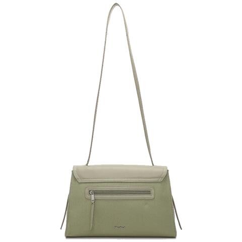 BORSA A SPALLA CON PATTA E CANVAS VERDE - Foto 4
