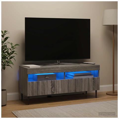 Mobile TV LED Sonoma grigio Legno ingegnerizzato - Foto 2