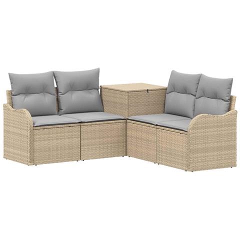 Set di divani 5 pz Beige e Grigio Chiaro - Foto 1