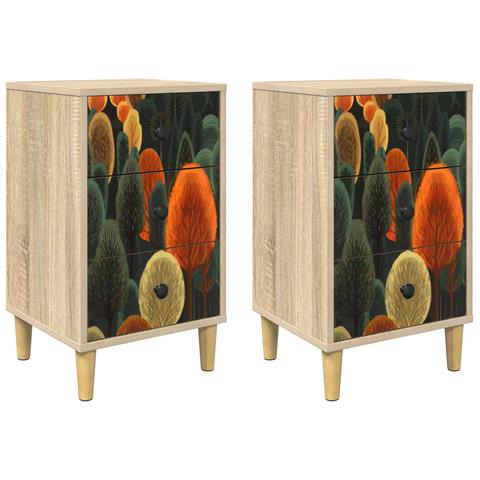 Armadio da Notte BONN 2 pz Rovere Sonoma 36 x 33 x 60 cm - Foto 1