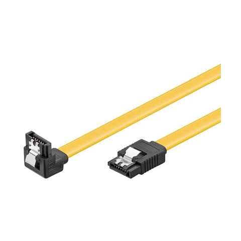Cavo Interno Sata Iii 7 Poli 0,7 Mt. Con Clip In Metallo Per Bloccaggio Angolato 90ø - Foto 1
