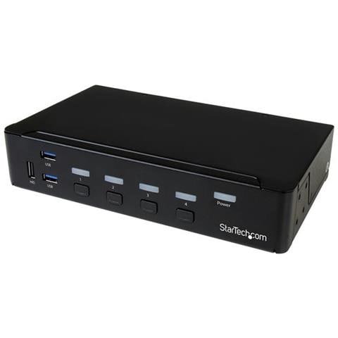 Switch Commutatore KVM a 4 Porte DisplayPort con Hub per periferiche USB 3.0 - 4K - Foto 1