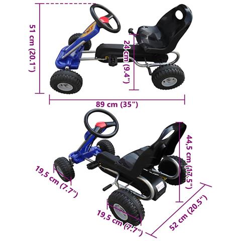 Go Kart a Pedali Blu - Foto 5