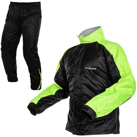 Giacca Pantaloni Impermeabile Antipioggia Scooter Alta Visibilità Moto Fluo L - Foto 1
