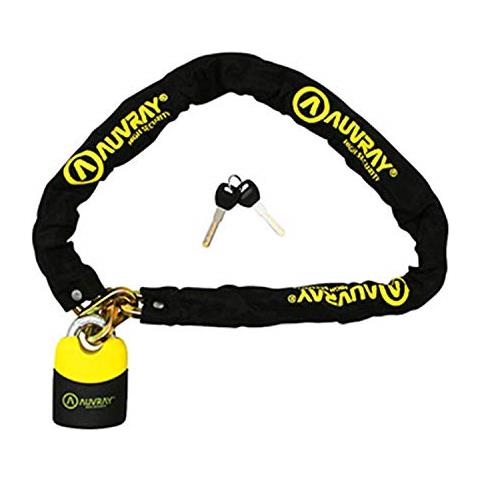 Auvray Bd10auv - Catena Con Lucchetto, Per Motociclo, Lunghezza: 1200 Mm, Giallo - Foto 2