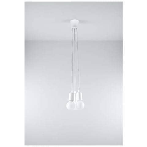 Sollux Diego 3 Sl. 0570 - Lampada A Sospensione Moderna A Led Bianca Per Soggiorno, Camera Da Letto, Corridoio, Ufficio, Attacco E27 - Foto 2