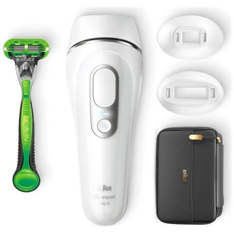 Silk Expert Pro 5 Pl5145 - Ipl Per Uomo, Epilatore Domestico A Luce Pulsata, Bianco / argento - Foto 1