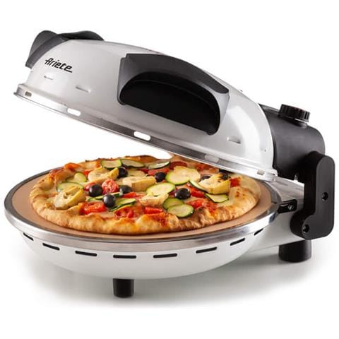 918 Forno Pizza - Pizza in 4 minuti - Piastra in pietra refrattaria con trattamento antiaderente - Temperatura max 400° - 1200 Watt - Timer 30’ - Bianco - Foto 1