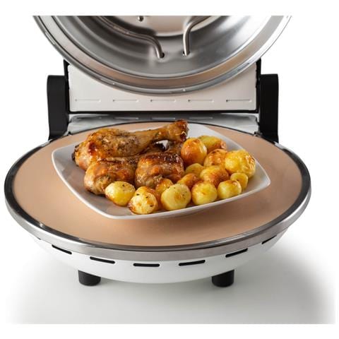 918 Forno Pizza - Pizza in 4 minuti - Piastra in pietra refrattaria con trattamento antiaderente - Temperatura max 400° - 1200 Watt - Timer 30’ - Bianco - Foto 8