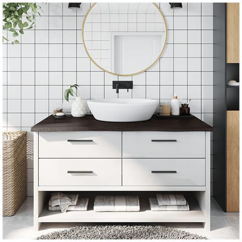 Piano Bagno Marrone Scuro 100x60x (2-4) cm Legno Trattato - Foto 9