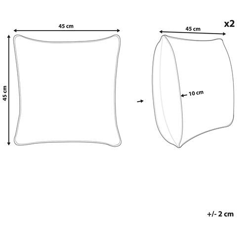 Set Di 2 Cuscini Da Esterno Bianco E Verde 45 X 45 Cm Loano - Foto 2