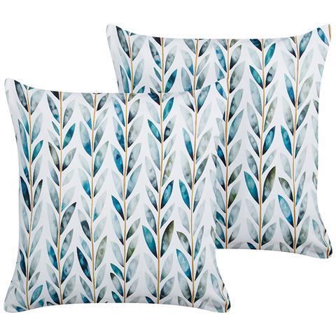 Set Di 2 Cuscini Da Esterno Bianco E Verde 45 X 45 Cm Loano - Foto 7