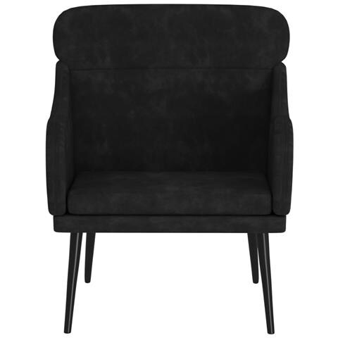 Poltrona Nera 63x76x80 Cm Velluto - Foto 3
