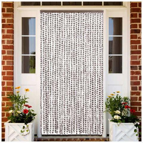 Tenda Antimosche Tortora E Bianca 118x220 Cm In Ciniglia - Foto 1