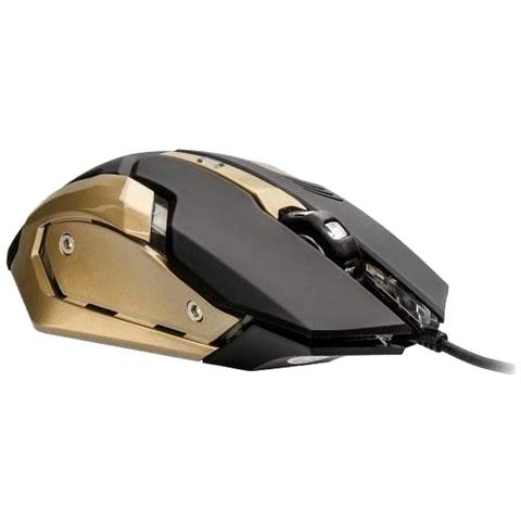 Art Mouse A Filo Optical Am-98 Gaming 2400 Dpi Usb Black Gold - Foto 4