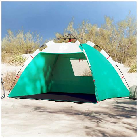 Tenda da Spiaggia 2 Persone Verde Rilascio Rapido Impermeabile - Foto 10