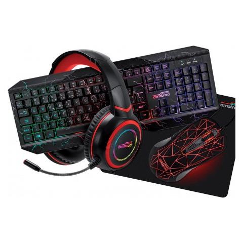 Pack Pro Gamer Hunters Tastiera, Mouse, Tappetino, Cuffie E Adattatore, Nero - Foto 1