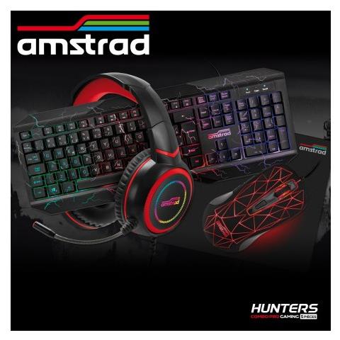 Pack Pro Gamer Hunters Tastiera, Mouse, Tappetino, Cuffie E Adattatore, Nero - Foto 5
