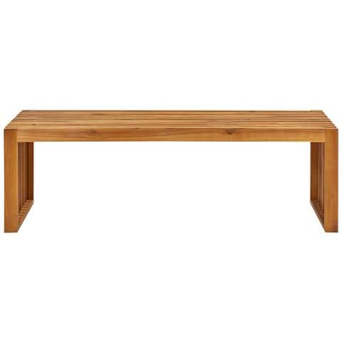 Panchina Legno 150 Cm Legno Chiaro Sulzano - Foto 7