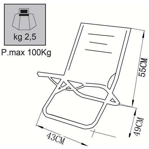 Spiaggina Chiudibile In Acciaio Con Seduta E Schienale In Tessuto - Foto 2