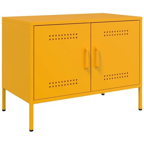 Mobile Tv Giallo Senape 68x39x50,5 Cm In Acciaio - Foto 1