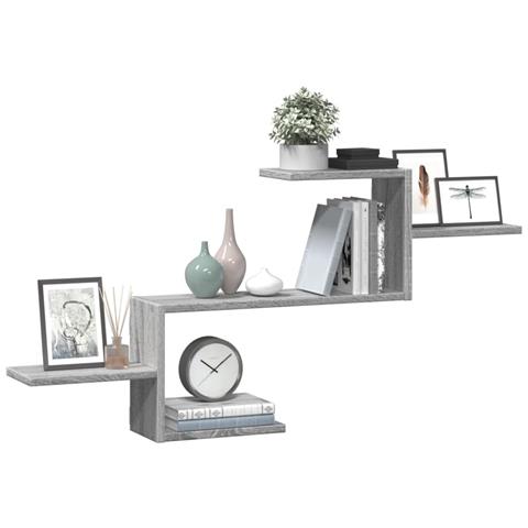 Mensola A Muro Grigio Sonoma 104x15x49 Cm Legno Multistrato - Foto 3