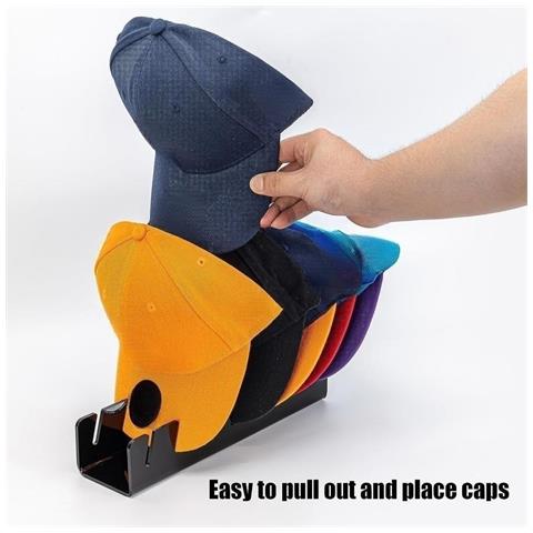 Organizer Per Cappelli Da Baseball Da 2 Pezzi, Portacappelli Per Armadio Black - Foto 3