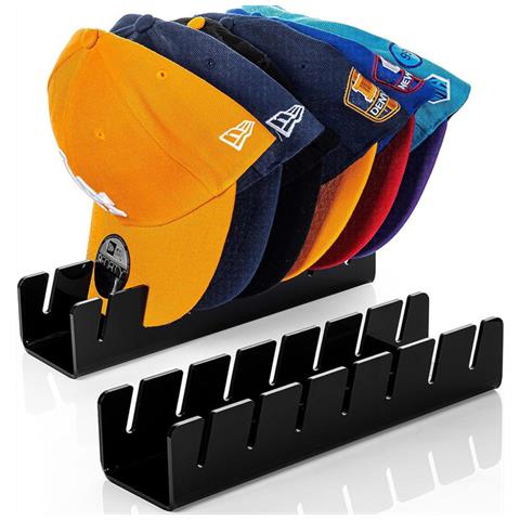 Organizer Per Cappelli Da Baseball Da 2 Pezzi, Portacappelli Per Armadio Black - Foto 1